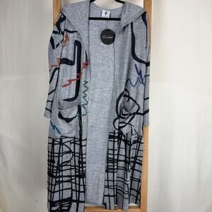 NWT Inoah Multicolor Long Open Cardigan Art To Wear Sweater #1137 XS